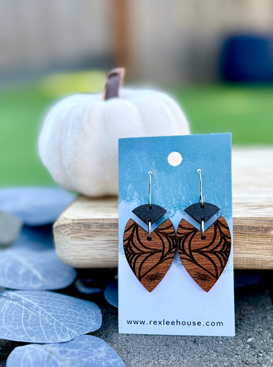 Webs - Painted Wood Earrings