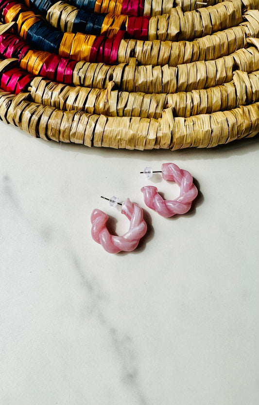Twisted Pink Acrylic Hoop