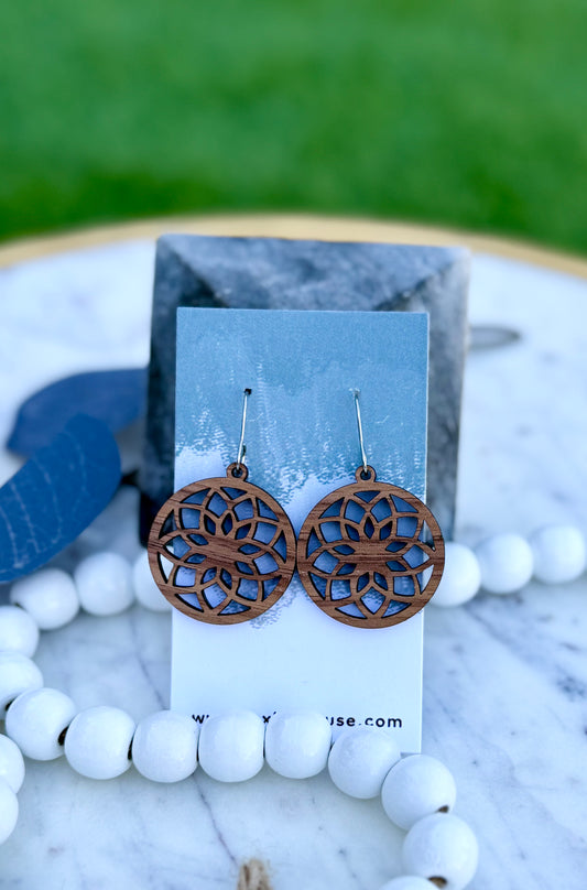 Dream Weaver - Walnut Wood Earrings